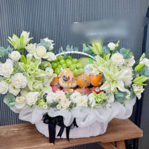 GIỎ MIX HOA VÀ QUẢ ĐÁM TANG