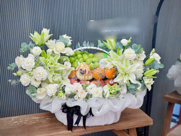 GIỎ MIX HOA VÀ QUẢ ĐÁM TANG