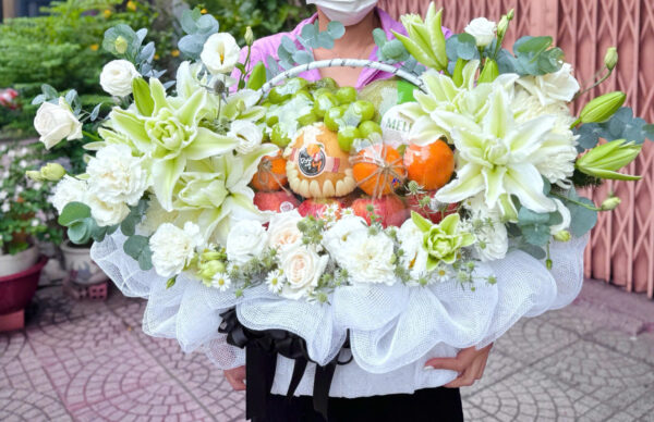 GIỎ MIX HOA VÀ QUẢ ĐÁM TANG - Hình ảnh 2